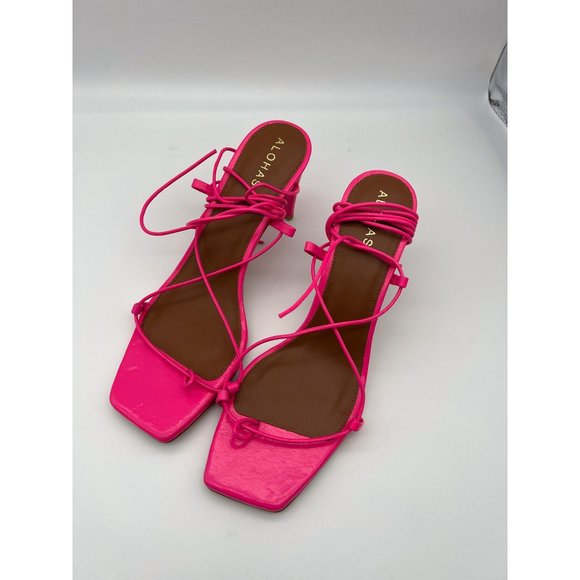 NEW Free People X Alohas Bellini Sandal in Neon Magenta - Picture 10 of 14